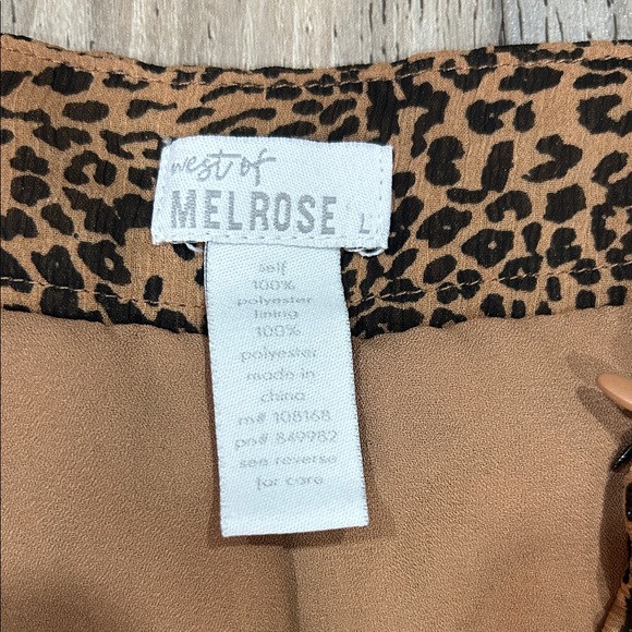 West of Melrose Elegant Brown Leopard Print A-Line Skirt - Picture 2 of 3